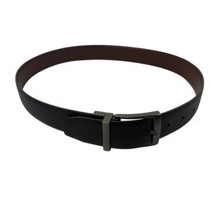 Nike Reversible Leather Belt Black Brown Buckle Rotates Two-in-One